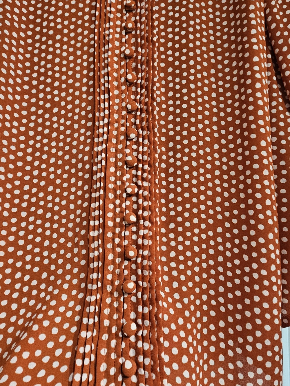 torrid Rust Red Dot Button-Front Blouse - Picture 6 of 8